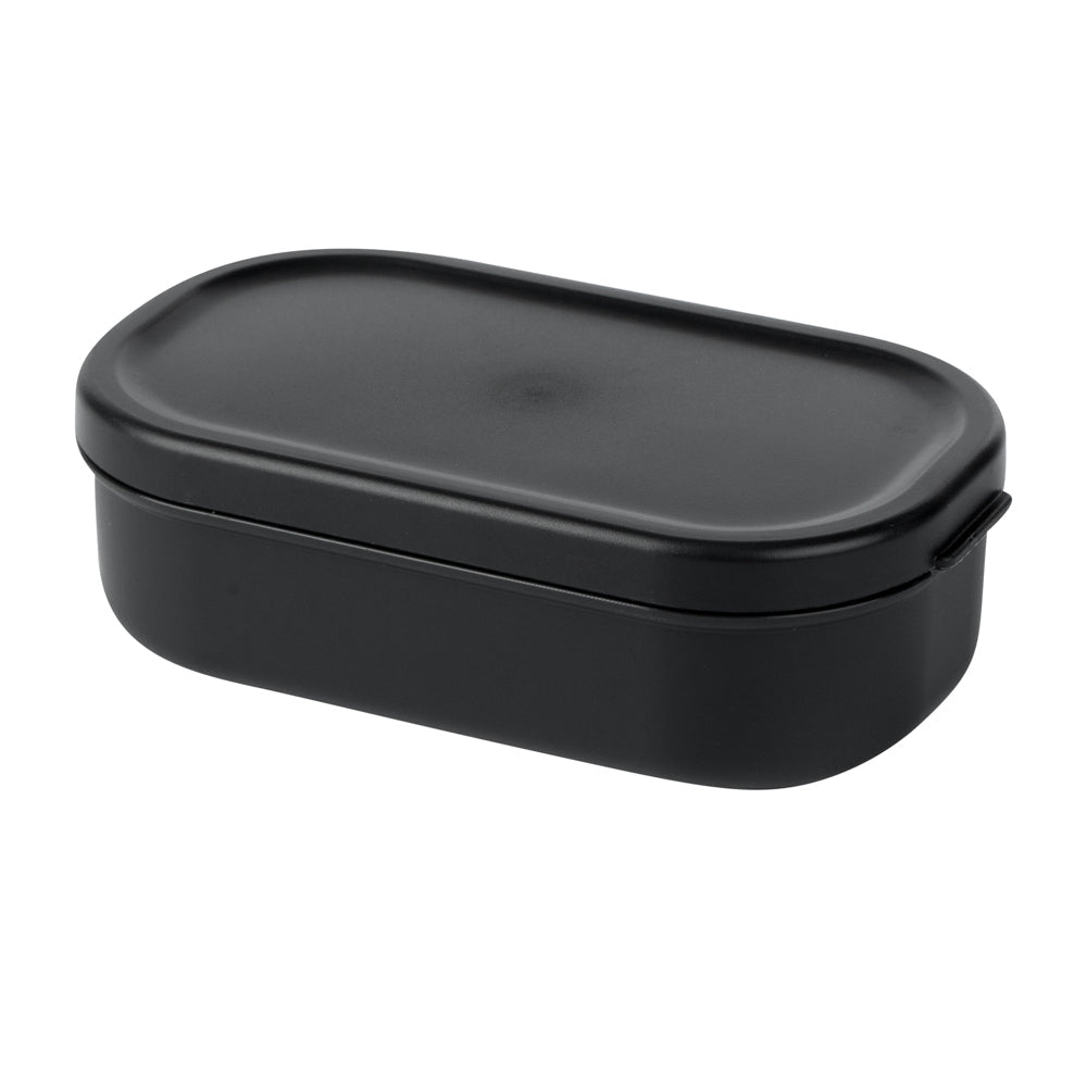 Bento Tek 41 oz Black Buddha Box All-in-One Lunch Box - with Utensils, Sauce Cup - 7 1/4" x 4 1/4" x 4" - 1 count box