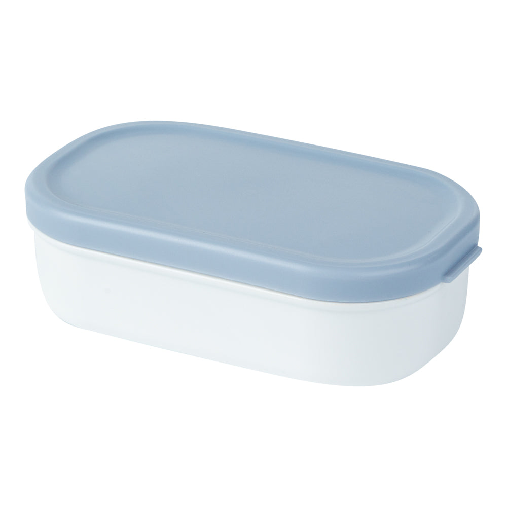 Bento Tek 41 oz Blue and White Buddha Box All-in-One Lunch Box - with Utensils, Sauce Cup - 7 1/4" x 4 1/4" x 4" - 1 count box