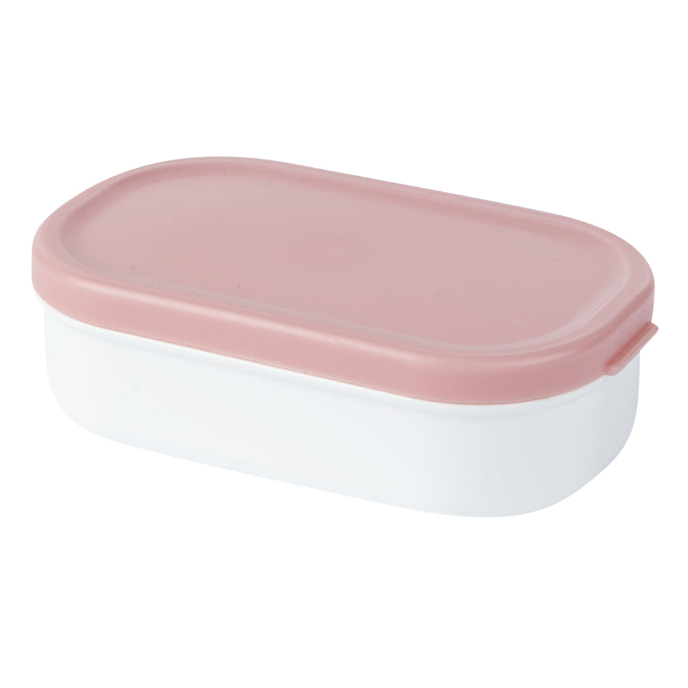 Bento Tek 41 oz Pink and White Buddha Box All-in-One Lunch Box - with Utensils, Sauce Cup - 7 1/4" x 4 1/4" x 4" - 1 count box