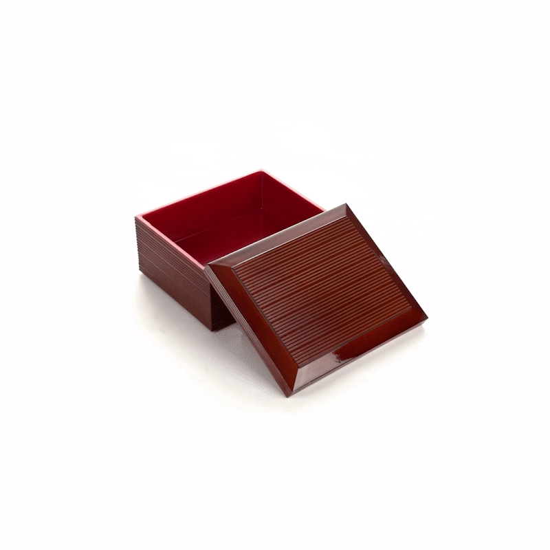 Bento Tek 27 oz Brown Japanese Style Unagi Bento Box - 6 3/4" x 5 3/4" x 3" - 1 count box