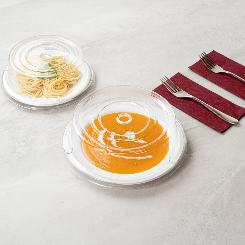 Cater Tek Clear Polycarbonate Plate Cover - 10 1/4" - 10 count box