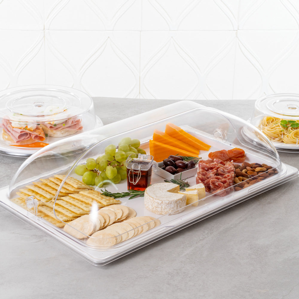 Cater Tek Clear Polycarbonate Plate Cover - Full Size - 21" x 13 1/4" - 1 count box