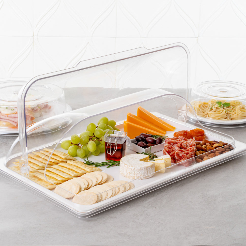 Cater Tek Clear Polycarbonate Plate Cover - Full Size - 21" x 13 1/4" - 1 count box