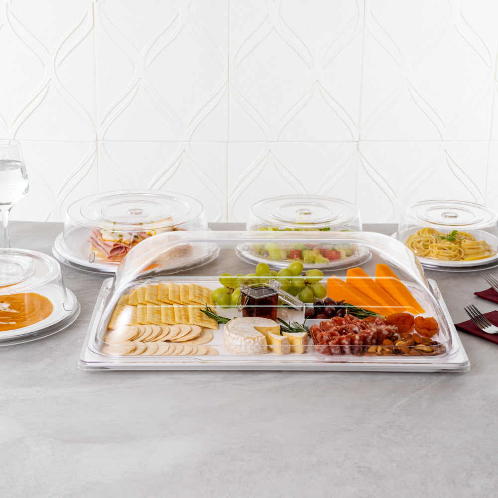 Cater Tek Clear Polycarbonate Plate Cover - Full Size - 21" x 13 1/4" - 10 count box