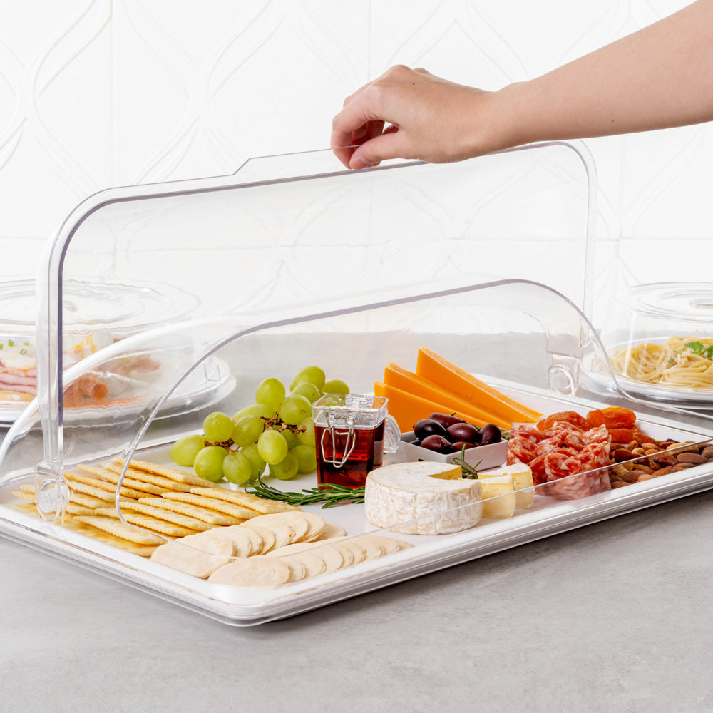 Cater Tek Clear Polycarbonate Plate Cover - Full Size - 21" x 13 1/4" - 10 count box