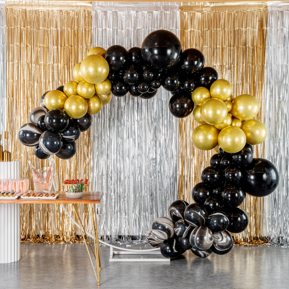 Balloonify Black and Gold Balloon Arch / Garland Kit - 134 Pieces - 1 count box
