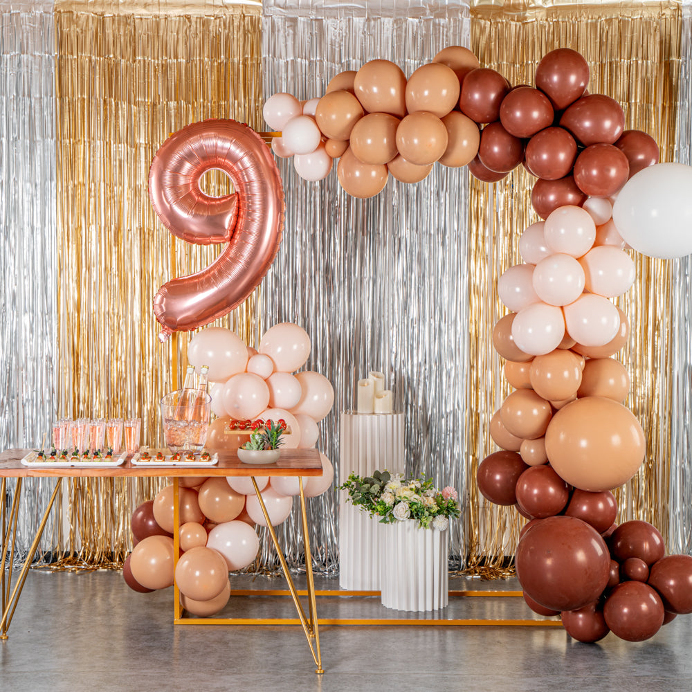 Balloonify Brown, Beige and White Balloon Arch / Garland Kit - 141 Pieces - 1 count box