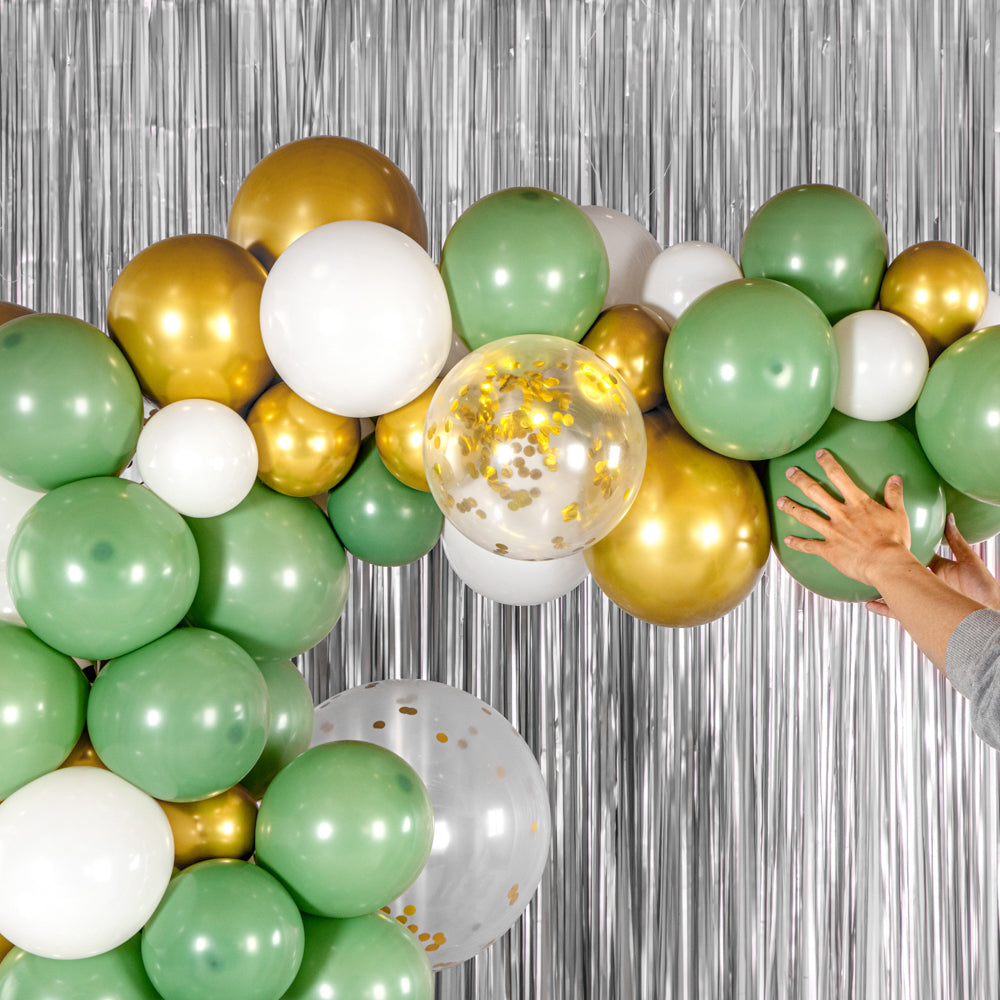 Balloonify Green, White and Gold Balloon Arch / Garland Kit - 119 Pieces - 1 count box