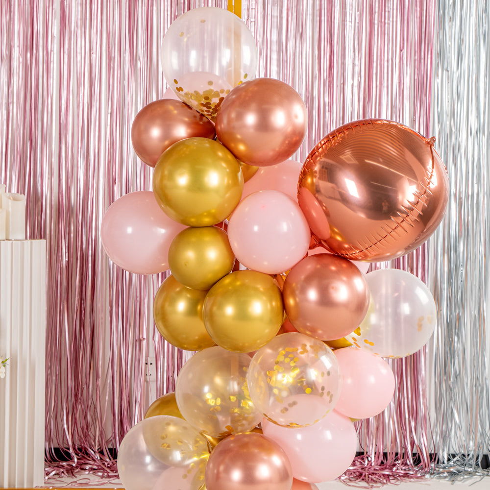 Balloonify Pink and Gold Balloon Arch / Garland Kit - 137 Pieces - 1 count box