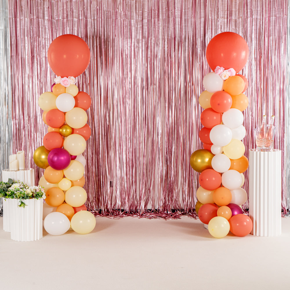 Balloonify Coral, Pink and Yellow Balloon Arch / Garland Kit - 98 Pieces - 1 count box