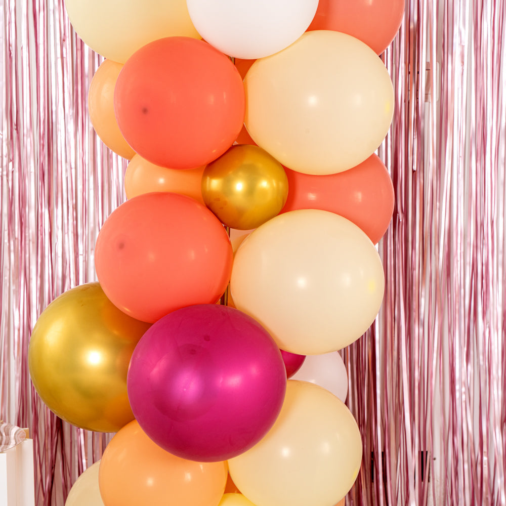 Balloonify Coral, Pink and Yellow Balloon Arch / Garland Kit - 98 Pieces - 1 count box
