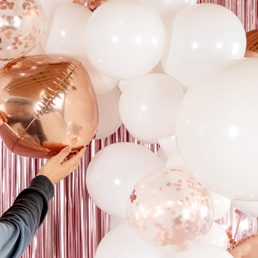Balloonify White and Rose Gold Balloon Arch / Garland Kit - 113 Pieces - 1 count box