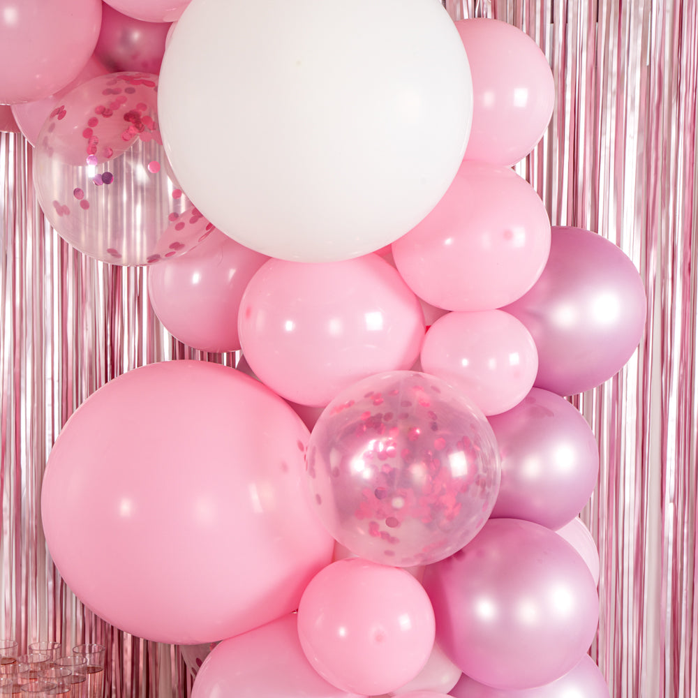 Balloonify Metallic Pink and White Balloon Arch / Garland Kit - 106 Pieces - 1 count box