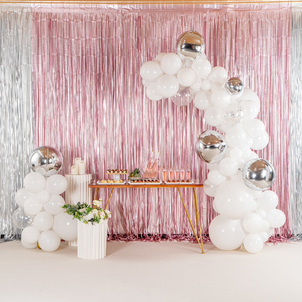 Balloonify White and Silver Balloon Arch / Garland Kit - 125 Pieces - 1 count box