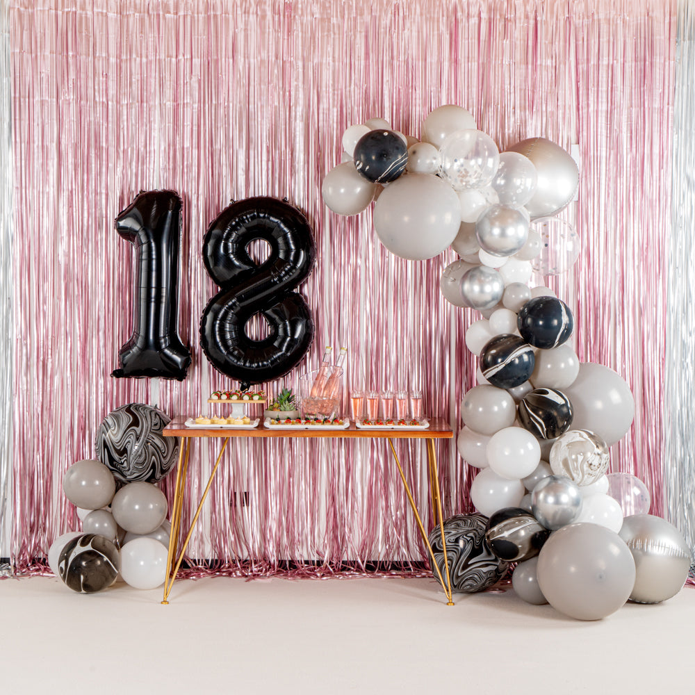 Balloonify Gray and Metallic Silver Balloon Arch / Garland Kit - 104 Pieces - 1 count box