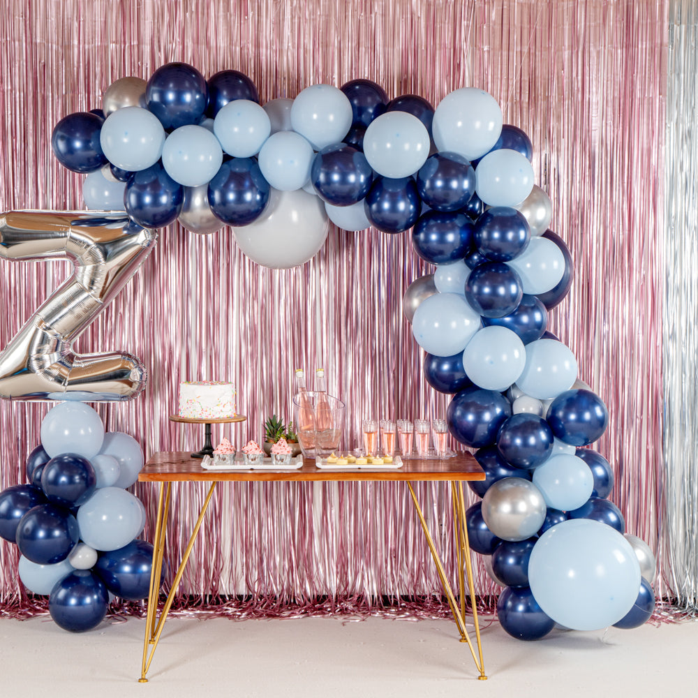 Balloonify Navy, Sky Blue and White Balloon Arch / Garland Kit - 1 count box