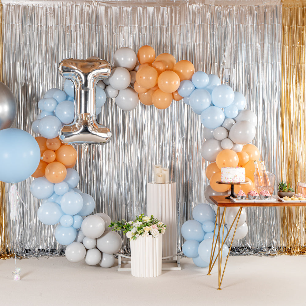Balloonify Blue, White and Beige Balloon Arch / Garland Kit - 163 Pieces - 1 count box