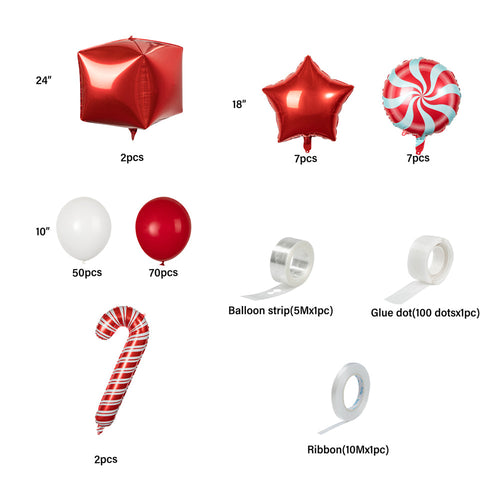 Balloonify Holiday Balloon Arch / Garland Kit - 141 Pieces - 1 count box