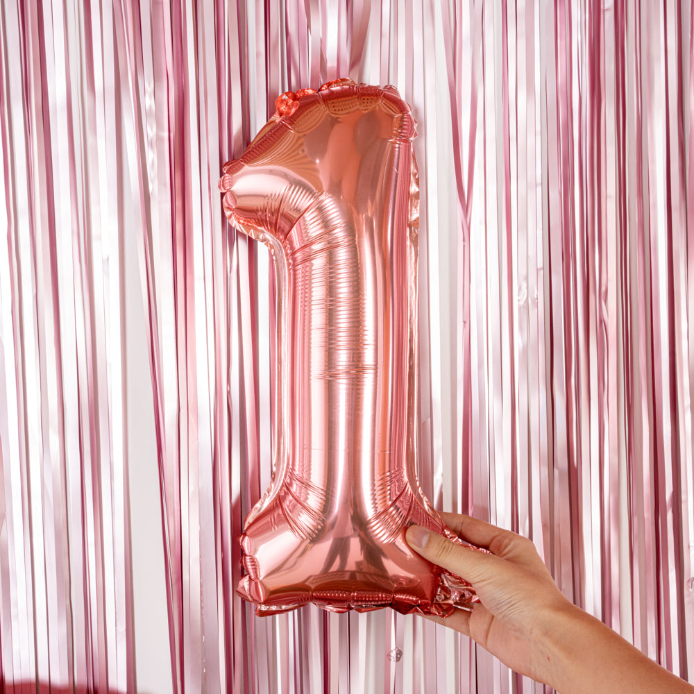 Balloonify Rose Gold Mylar Number 1 Balloon - 16" - 1 count box