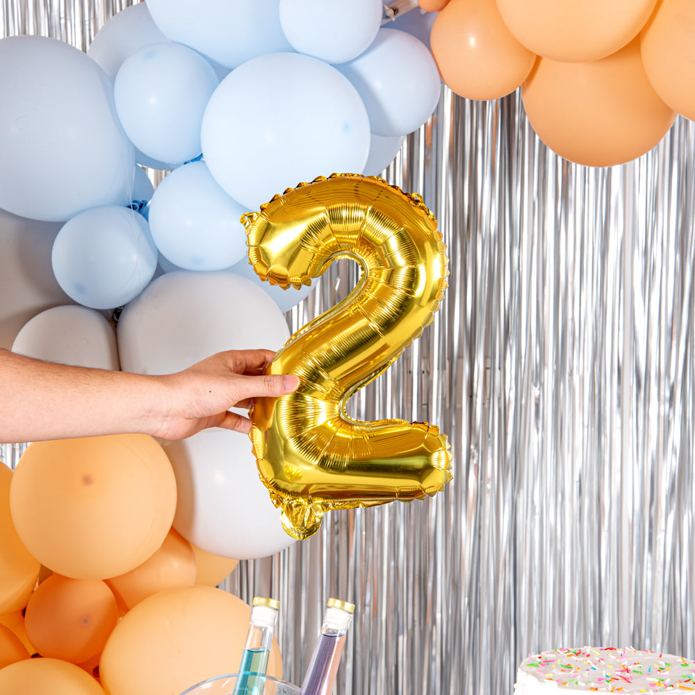 Balloonify Gold Mylar Number 2 Balloon - 16" - 1 count box