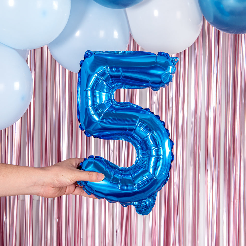 Balloonify Blue Mylar Number 5 Balloon - 16" - 1 count box