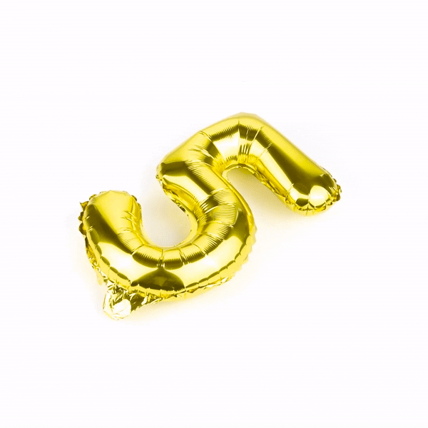 Balloonify Gold Mylar Number 5 Balloon - 16" - 1 count box