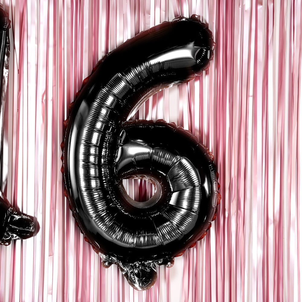 Balloonify Black Mylar Number 6 Balloon - 16" - 1 count box