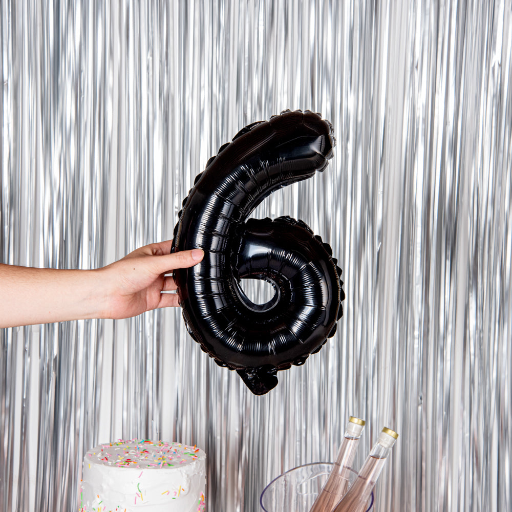 Balloonify Black Mylar Number 6 Balloon - 16" - 1 count box