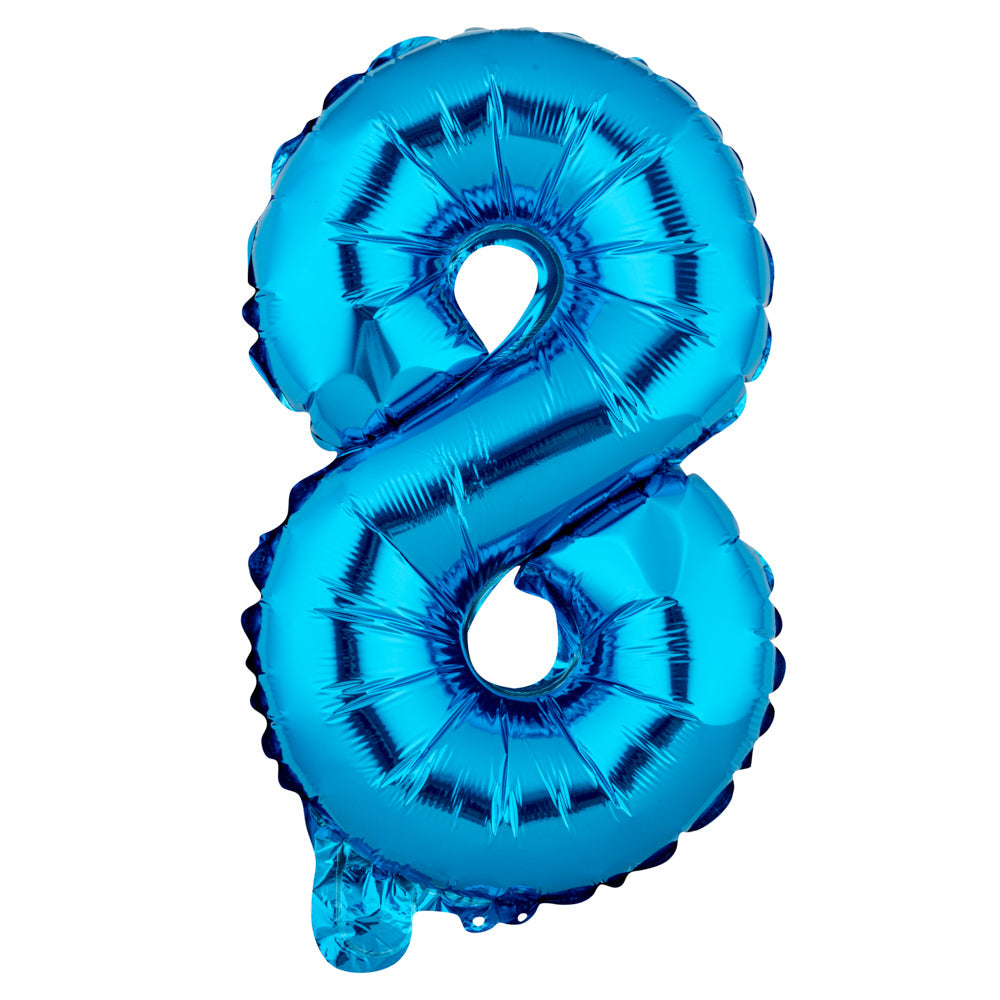 Balloonify Blue Mylar Number 8 Balloon - 16" - 1 count box