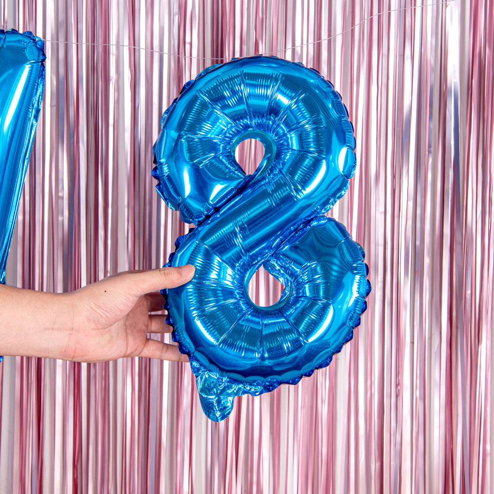 Balloonify Blue Mylar Number 8 Balloon - 16" - 1 count box