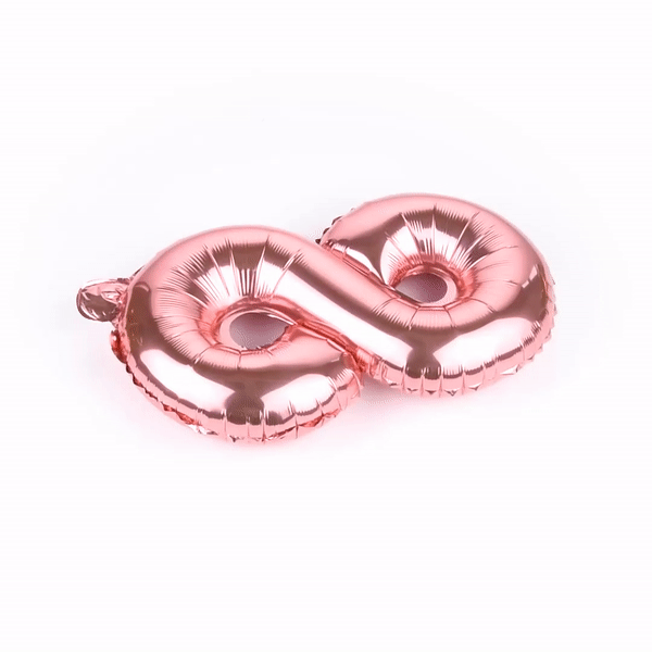 Balloonify Rose Gold Mylar Number 8 Balloon - 16" - 1 count box
