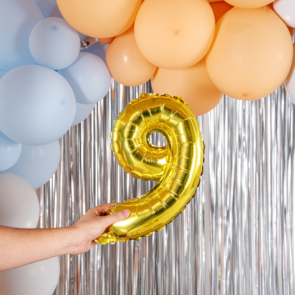Balloonify Gold Mylar Number 9 Balloon - 16" - 1 count box