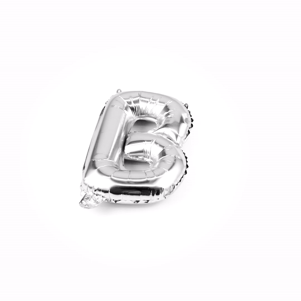 Balloonify Silver Mylar Letter B Balloon - 16" - 1 count box