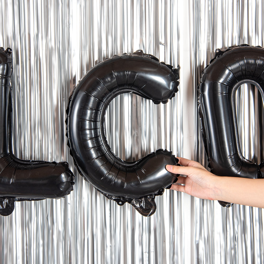 Balloonify Black Mylar Letter C Balloon - 16" - 1 count box