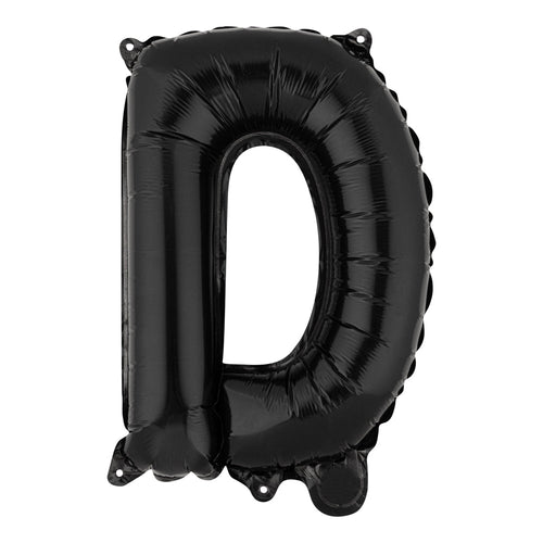 Balloonify Black Mylar Letter D Balloon - 16" - 1 count box