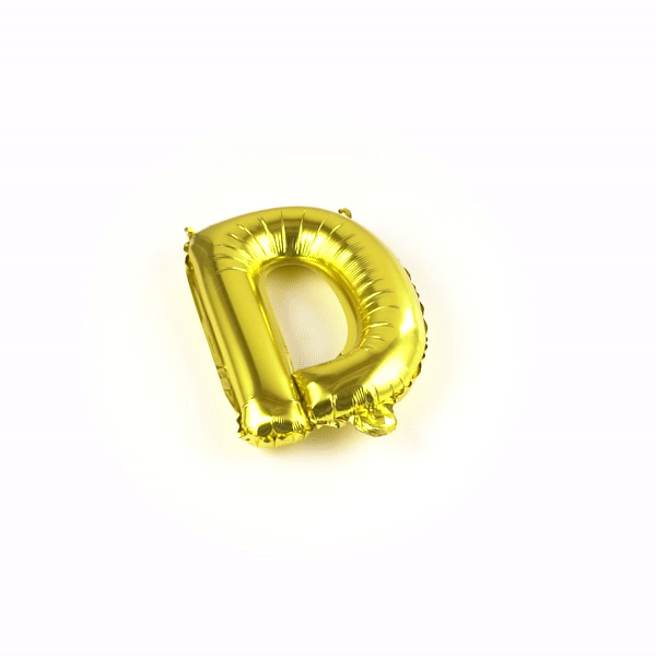 Balloonify Gold Mylar Letter D Balloon - 16" - 1 count box