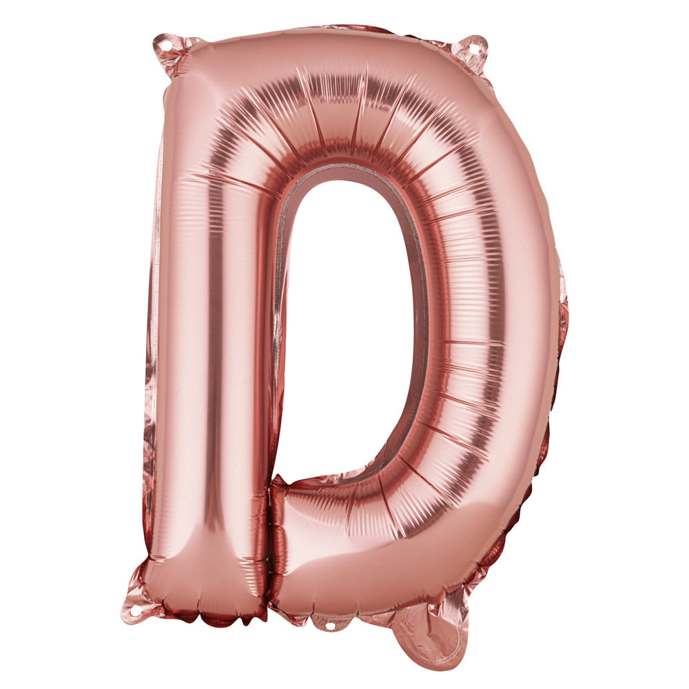 Balloonify Rose Gold Mylar Letter D Balloon - 16" - 1 count box