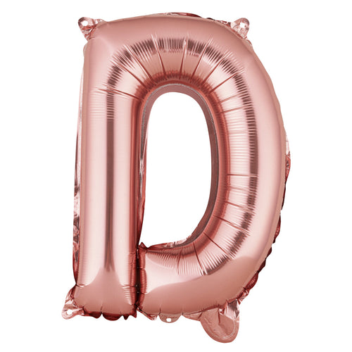 Balloonify Rose Gold Mylar Letter D Balloon - 16" - 1 count box