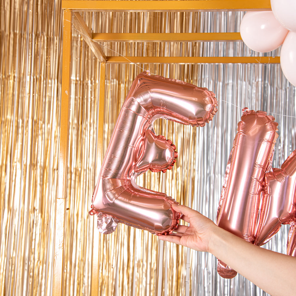 Balloonify Rose Gold Mylar Letter E Balloon - 16" - 1 count box