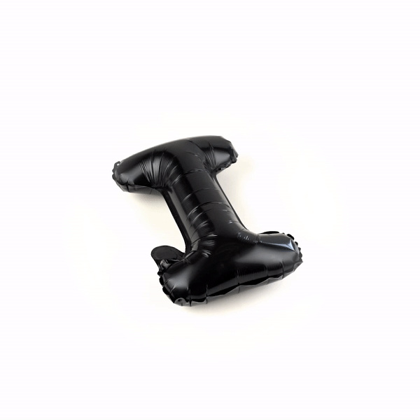 Balloonify Black Mylar Letter I Balloon - 16" - 1 count box