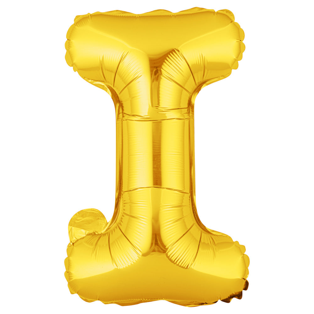 Balloonify Gold Mylar Letter I Balloon - 16" - 1 count box