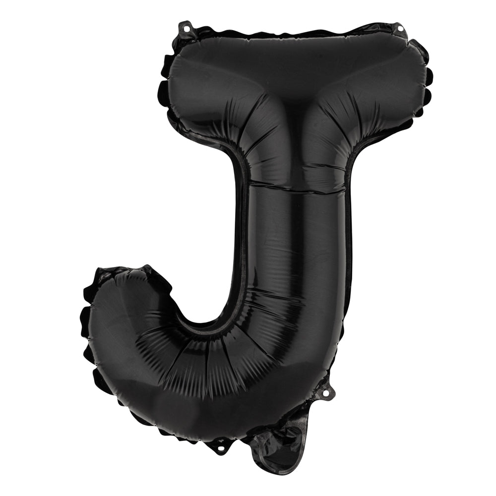 Balloonify Black Mylar Letter J Balloon - 16" - 1 count box