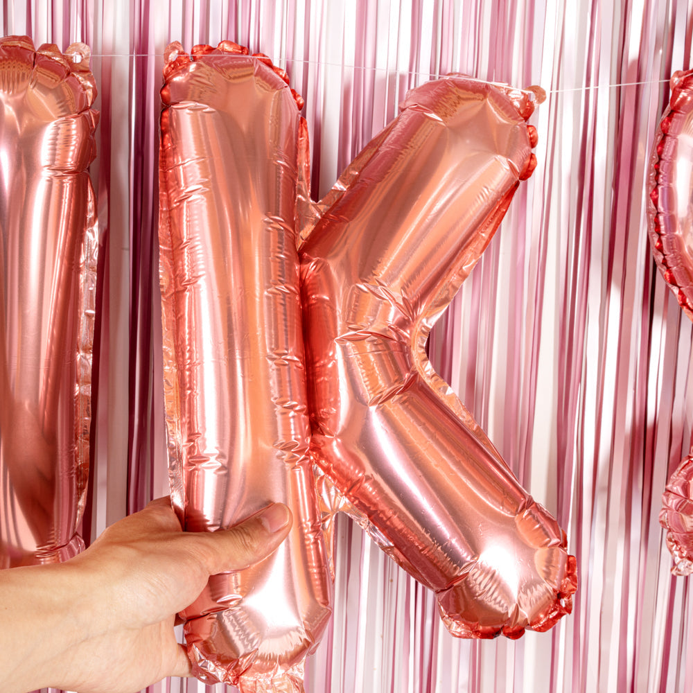 Balloonify Rose Gold Mylar Letter K Balloon - 16" - 1 count box