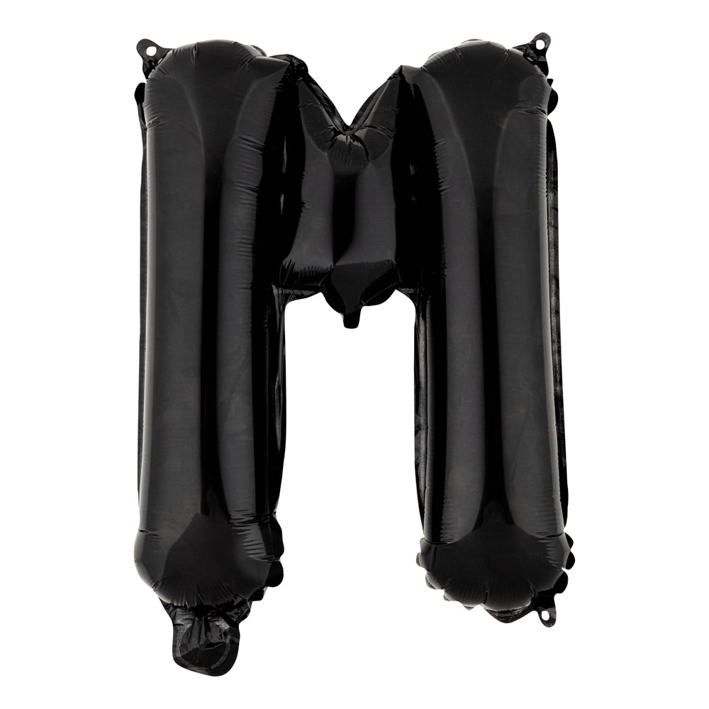 Balloonify Black Mylar Letter M Balloon - 16" - 1 count box