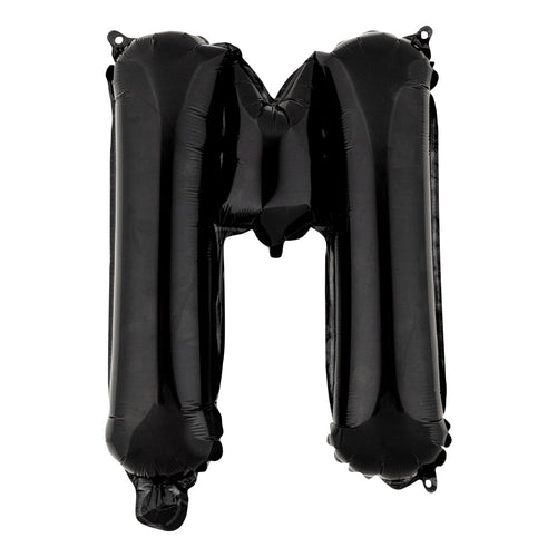 Balloonify Black Mylar Letter M Balloon - 16" - 1 count box