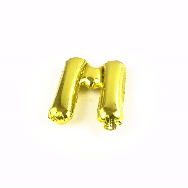 Balloonify Gold Mylar Letter M Balloon - 16" - 1 count box