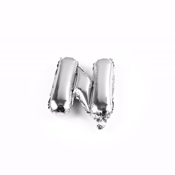 Balloonify Silver Mylar Letter N Balloon - 16" - 1 count box