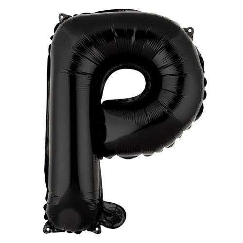Balloonify Black Mylar Letter P Balloon - 16" - 1 count box