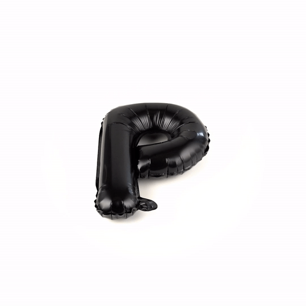 Balloonify Black Mylar Letter P Balloon - 16" - 1 count box