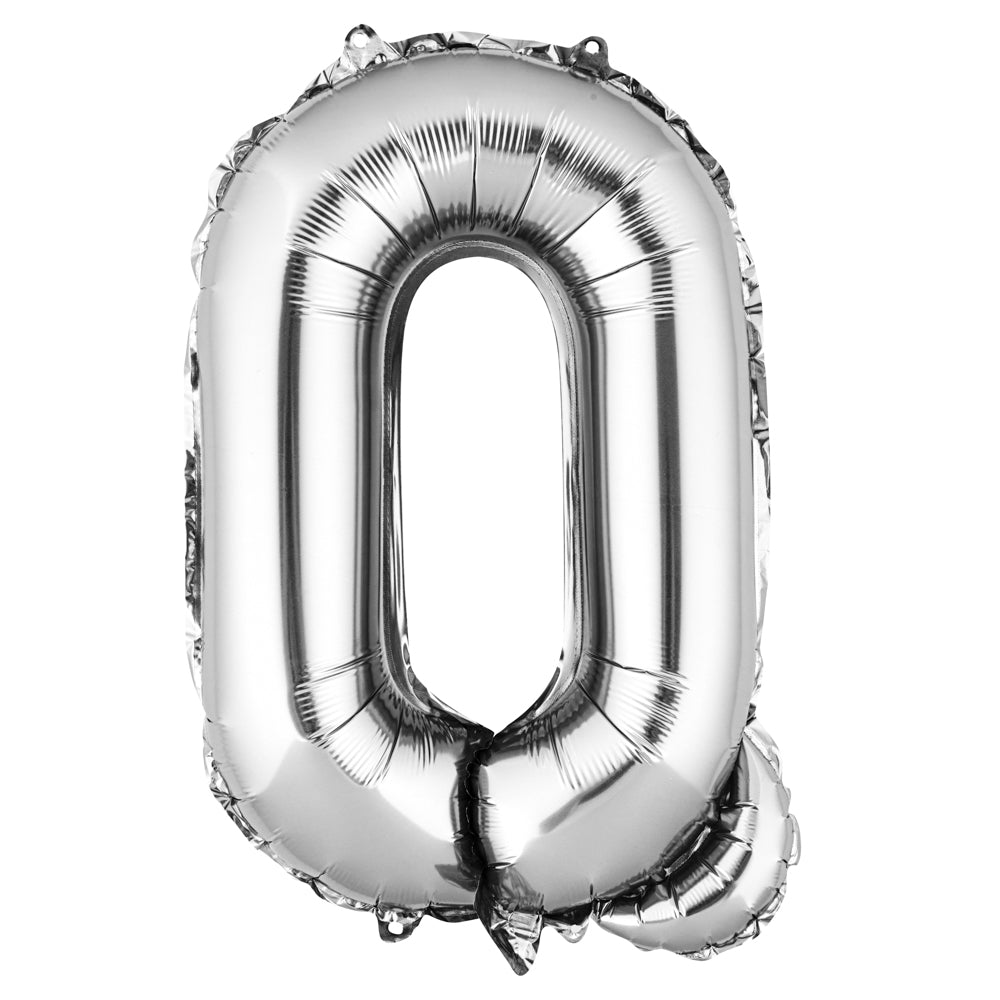 Balloonify Silver Mylar Letter Q Balloon - 16" - 1 count box